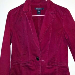 Burgandy Blazer, cute with jeans or dress up, corduroy
